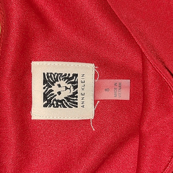 Anne Klein Red Mid Bell Sleeve Ruched Dress - Picture 3 of 5